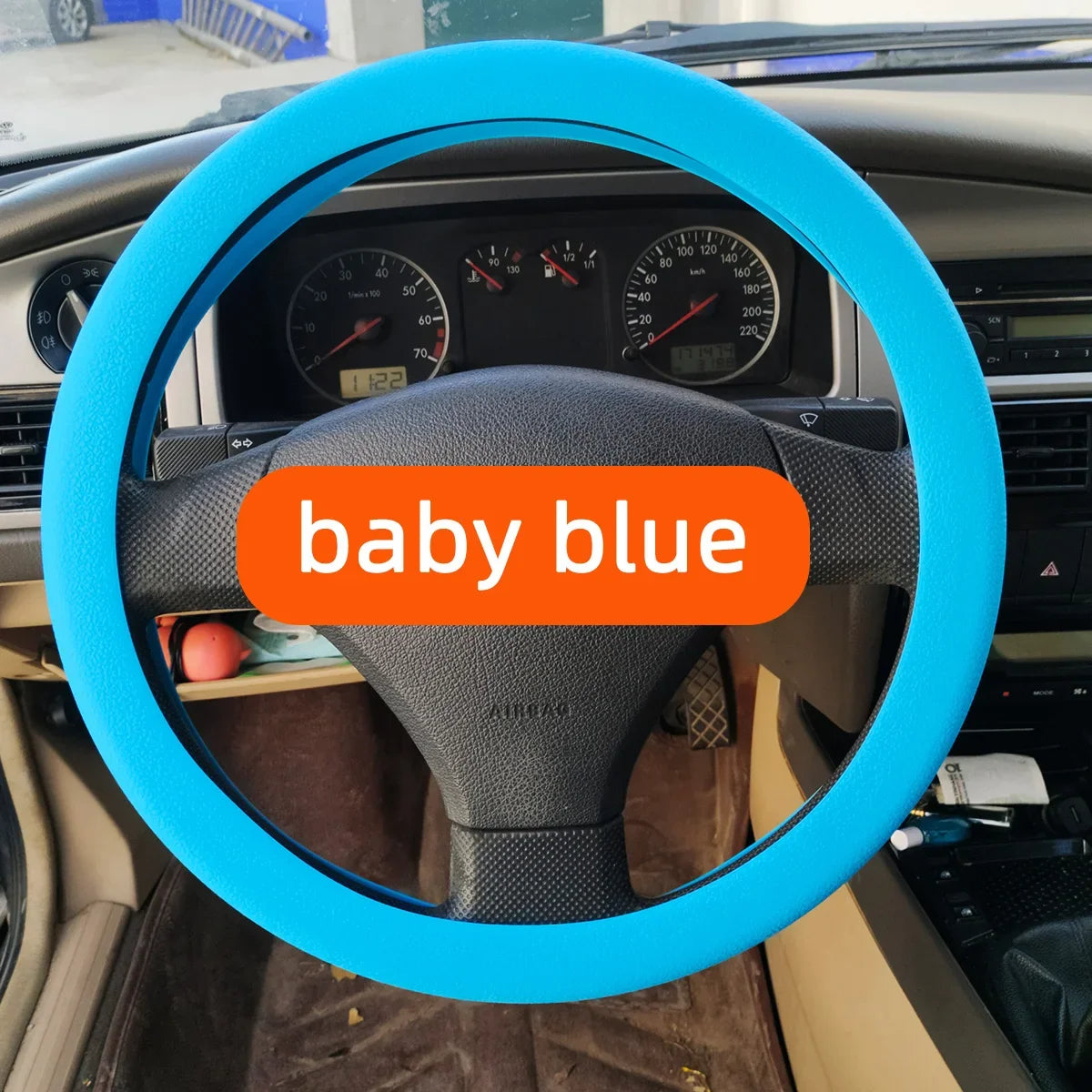 Non-Slip Elastic Silicone Steering Wheel Cover - 19