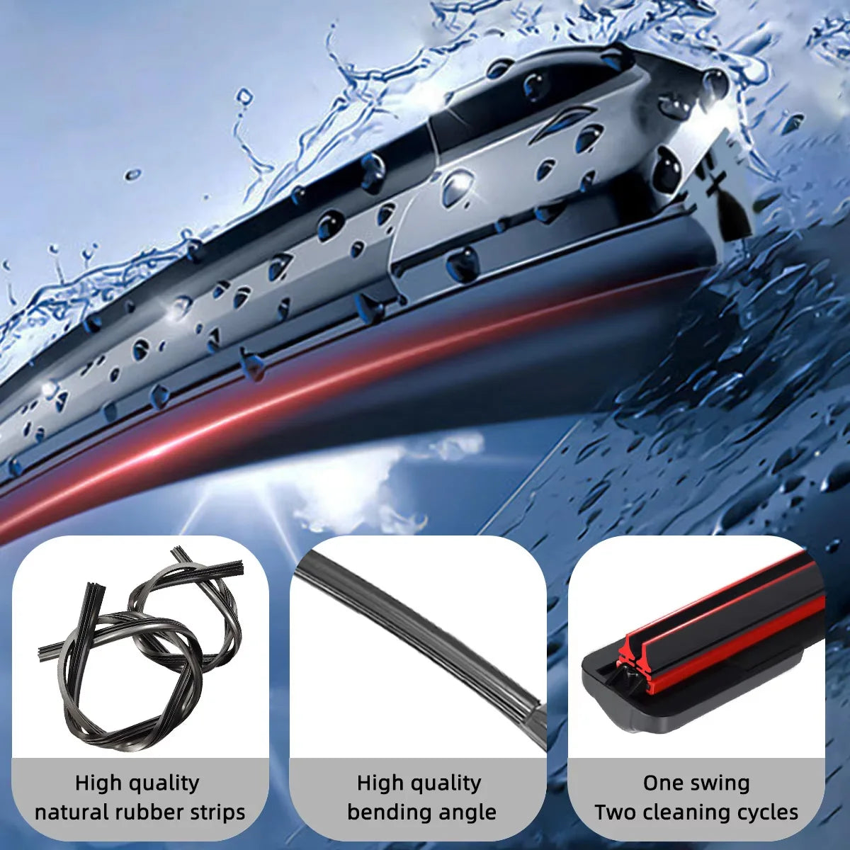 Universal Double Layer Rubber Windshield Wiper Blades