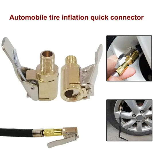 Brass Tire Inflator Air Chuck Pump Connector for Car and Bike