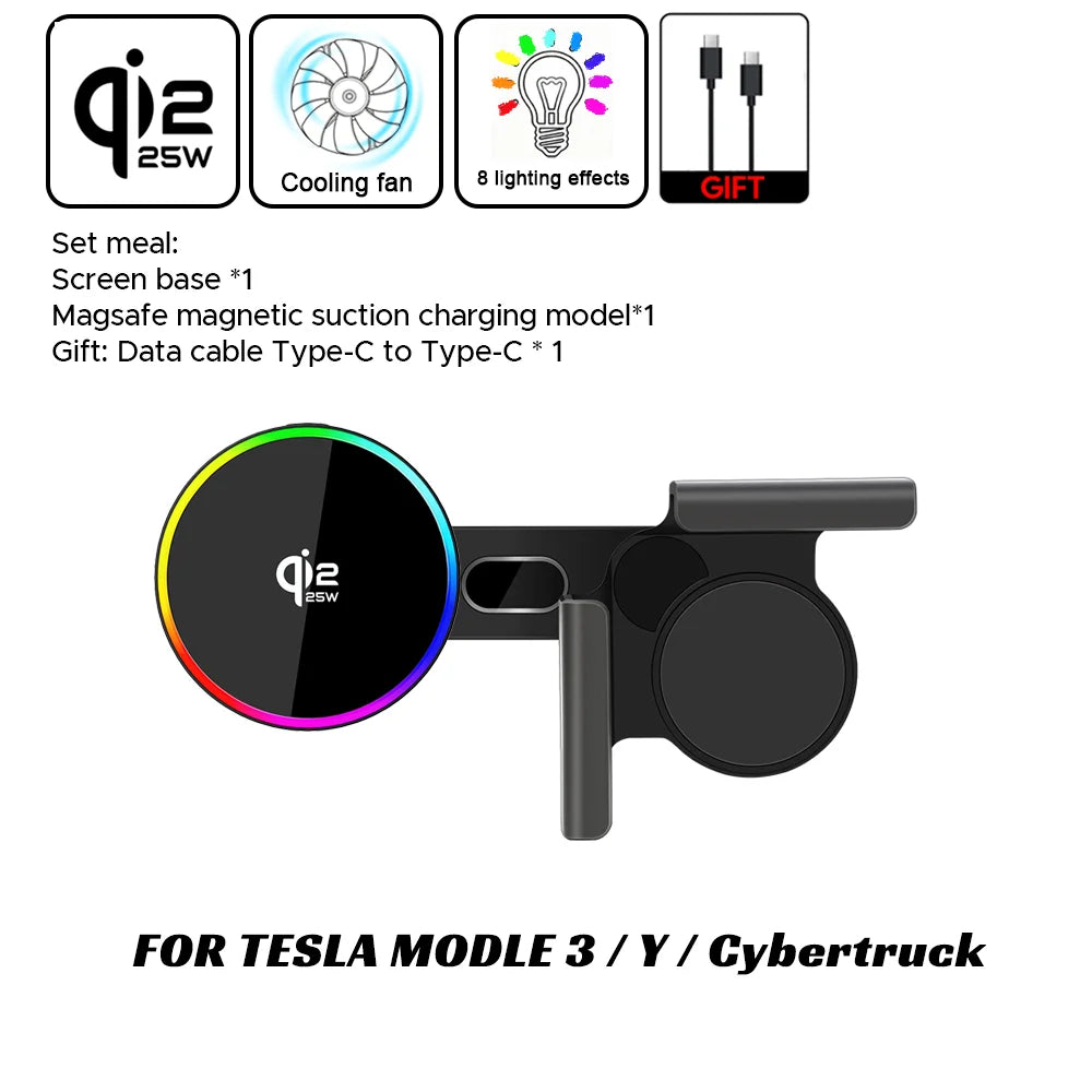 Magnetic Wireless Car Charger Mount for Tesla and EV Screens