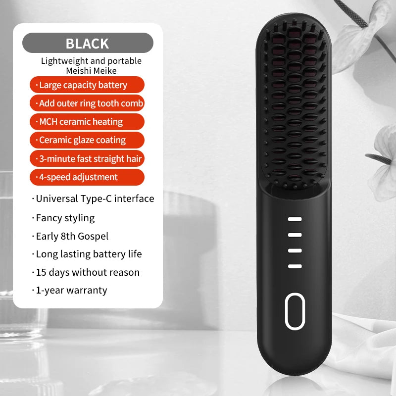 Fast Heating Cordless Hair Straightening Brush - 29