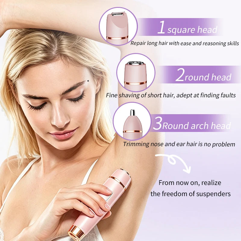 3-in-1 Waterproof Electric Shaver and Bikini Trimmer for Women - 4