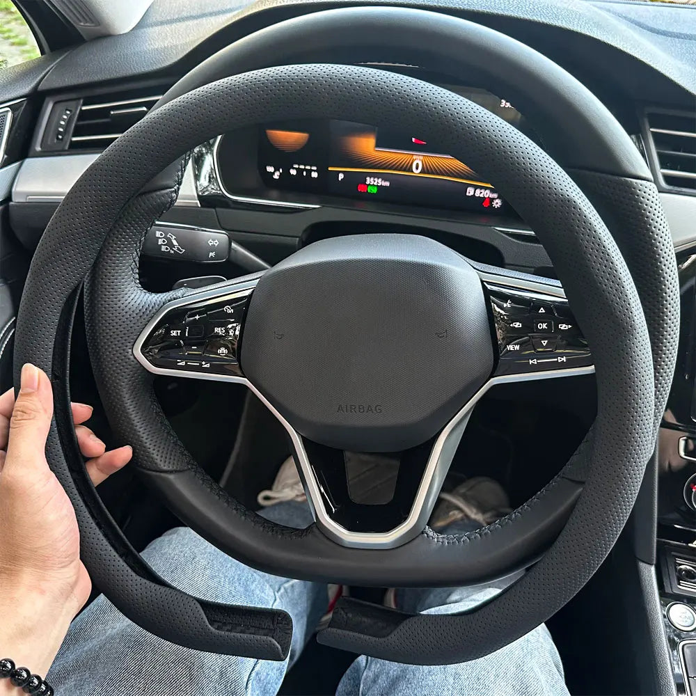 D-Shape Steering Wheel Cover for Sporty Driving - 2