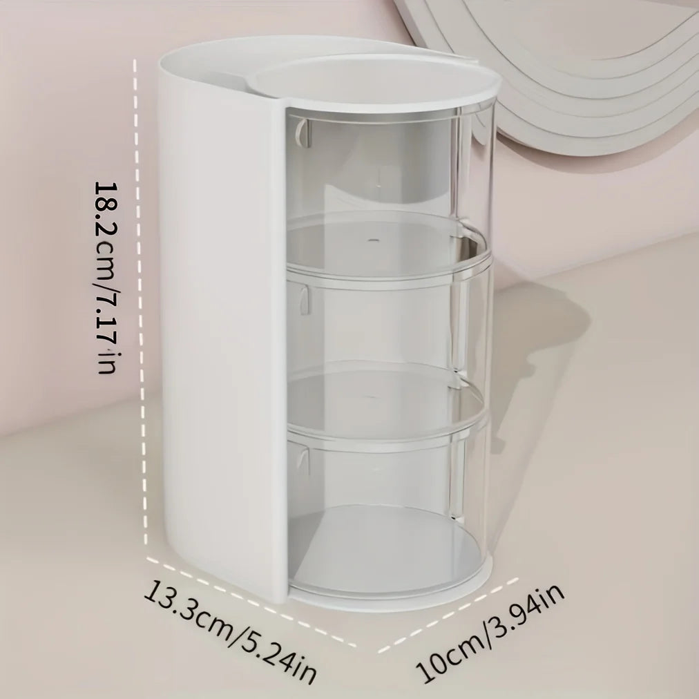 Rotating Desktop Cosmetic Makeup Brush and Accessory Organizer