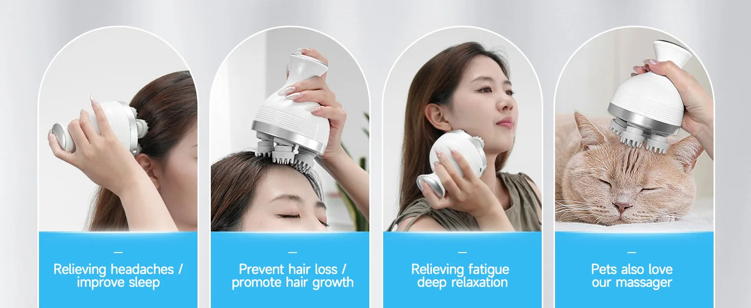 Waterproof Electric Scalp and Body Massage Tool - 8