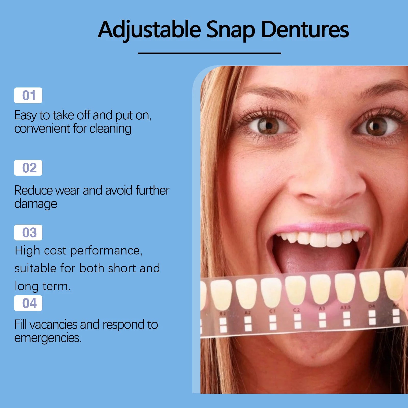 Adjustable Snap-On Smile Veneers for Missing or Broken Teeth - 15