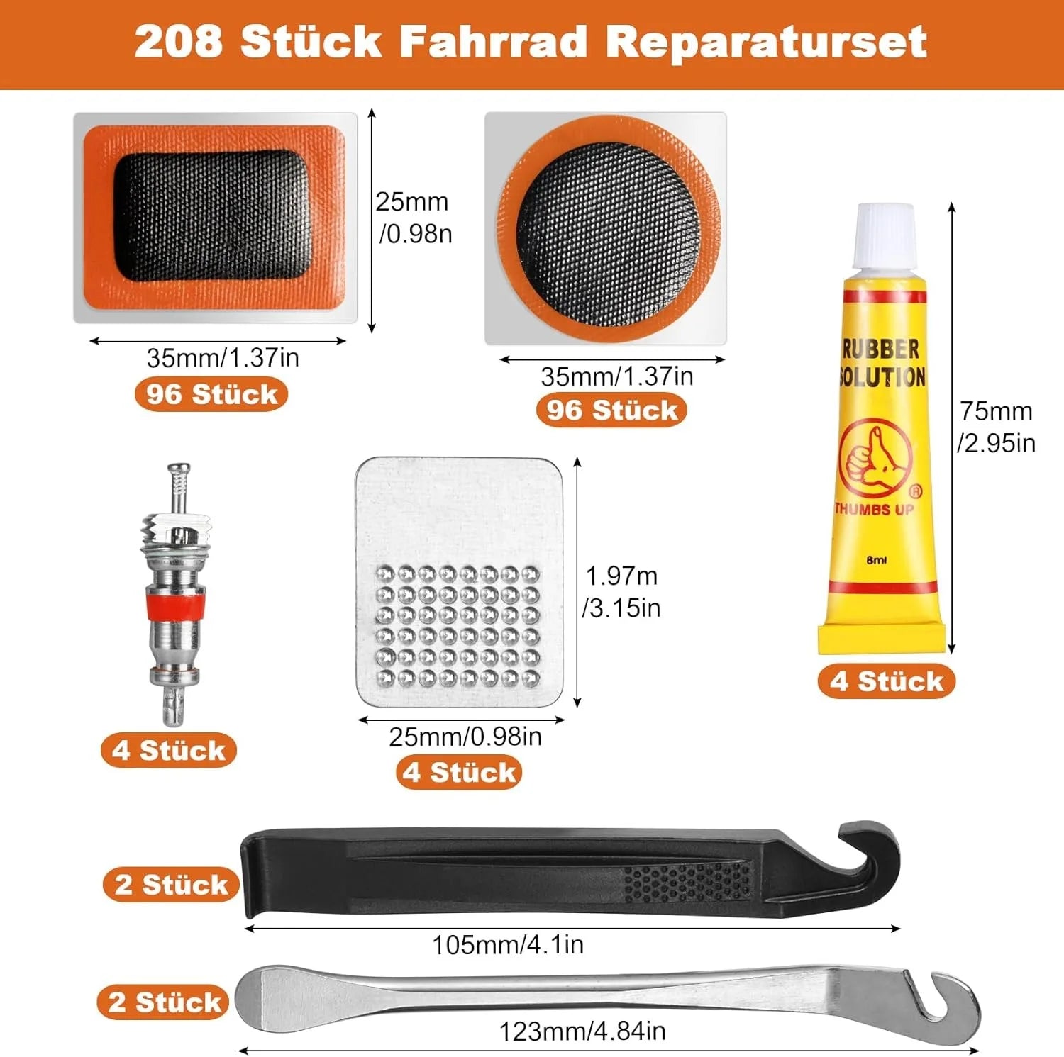Universal Tire Repair Kit for Bikes and Motorcycles - 6