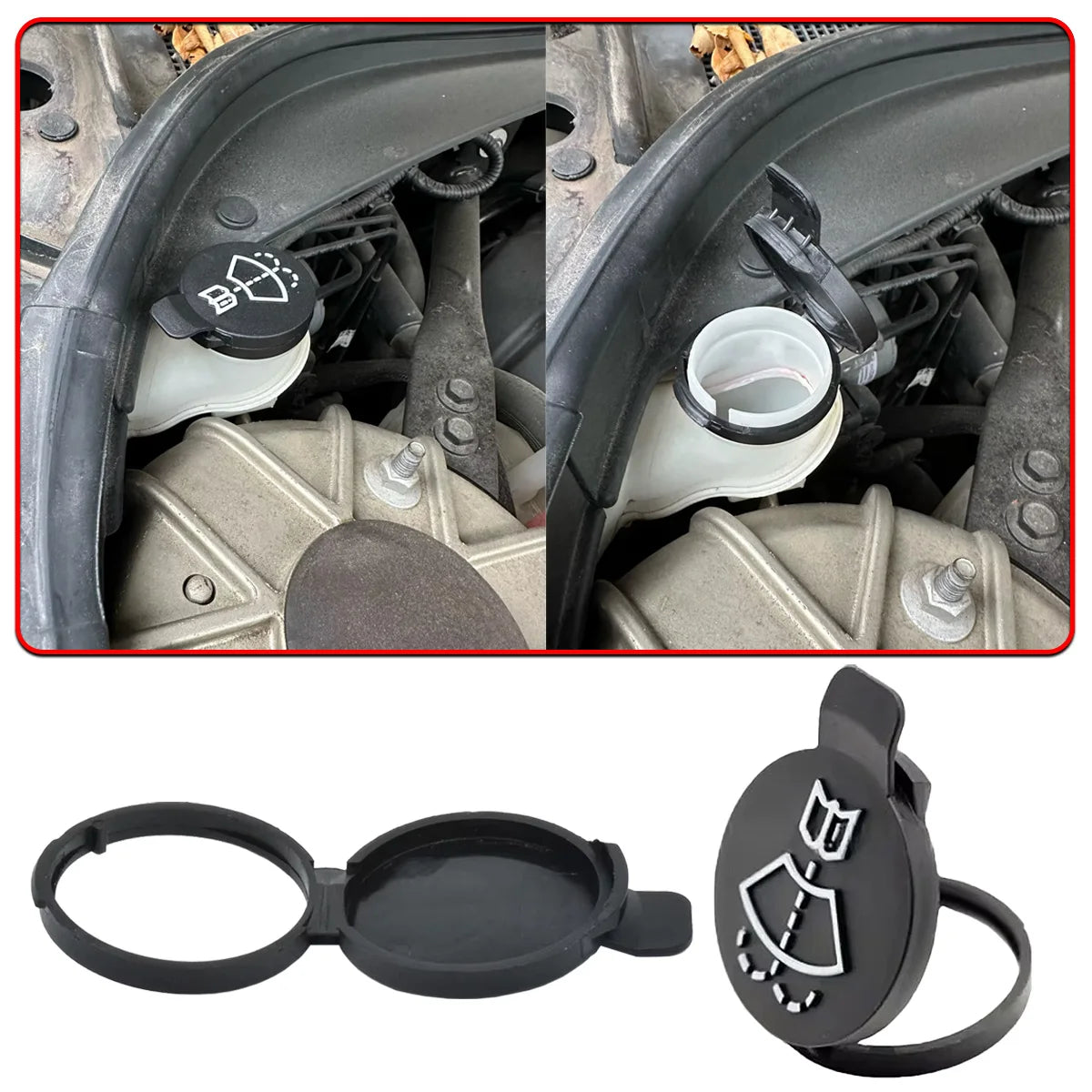 Windshield Wiper Washer Fluid Reservoir Tank Cap - 2