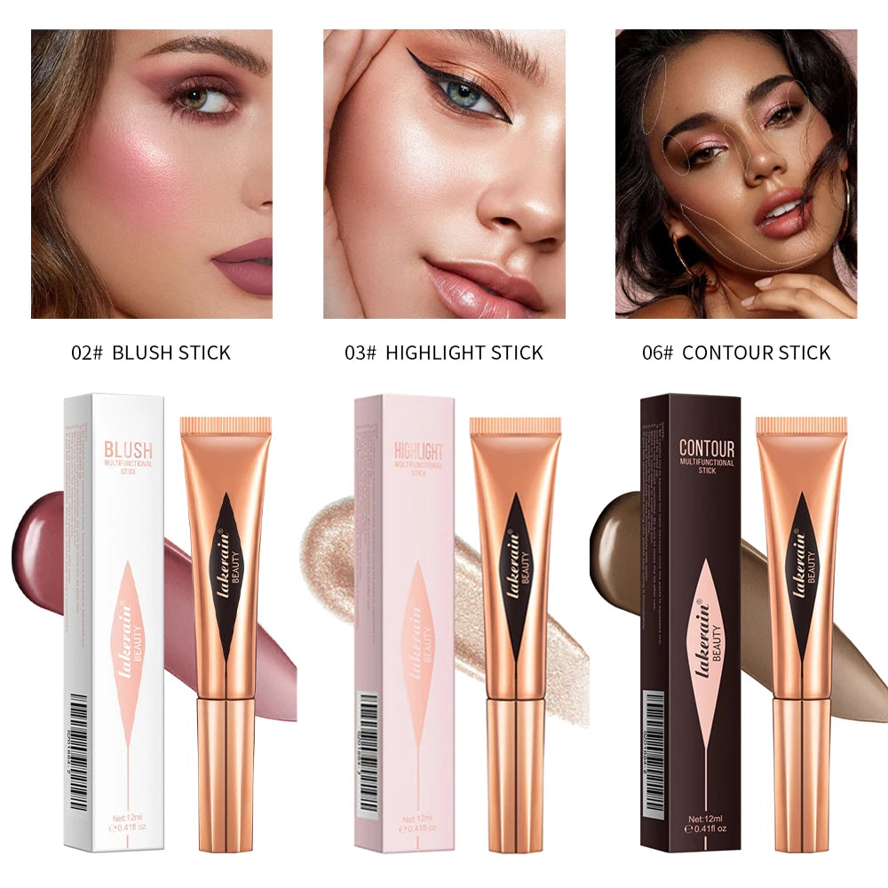 Liquid Face Contouring, Blush, and Highlighter Wand with Cushion Tip