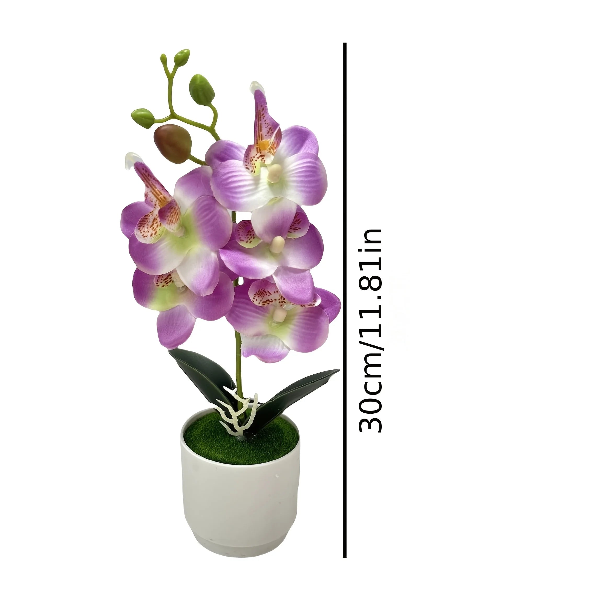 Artificial Orchid Flower Arrangement with Vase - 5