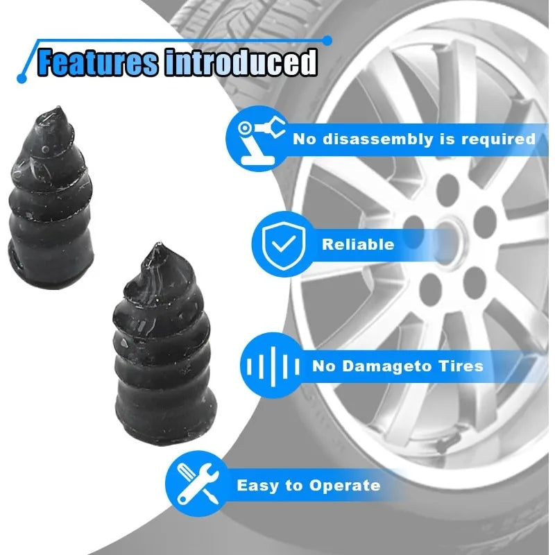 Emergency Tire Puncture Repair Kit for Cars and Motorcycles