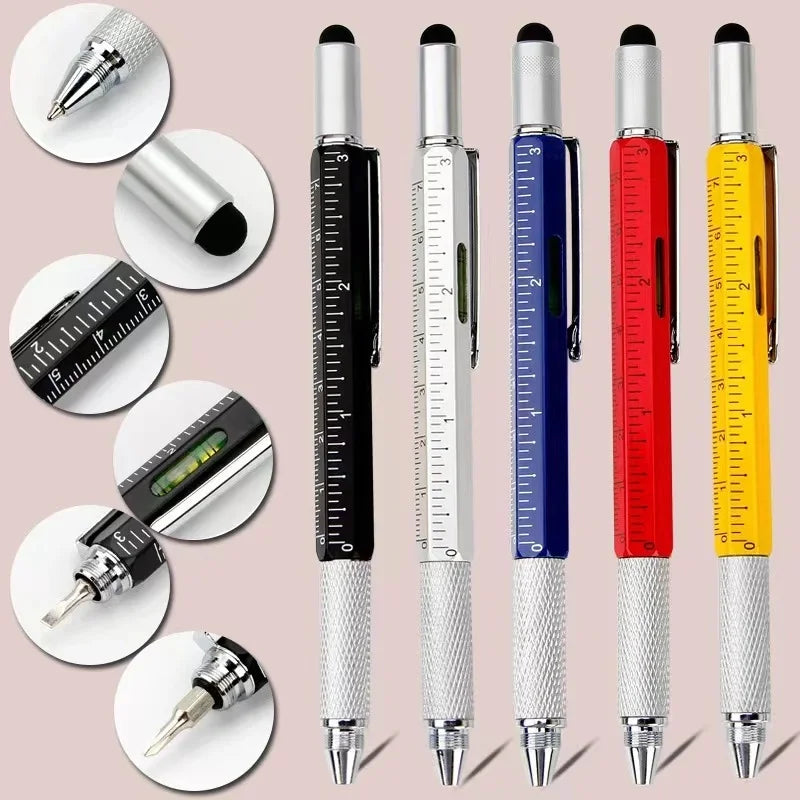 7-in-1 Multifunctional Tool Pen with Stylus and Measuring Gauge