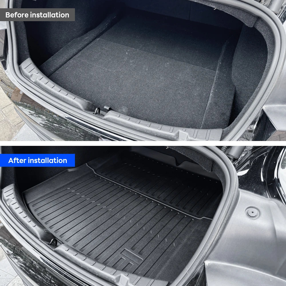All-Weather TPE Trunk Mat Set for Tesla Model 3 Highland 2024 - 16