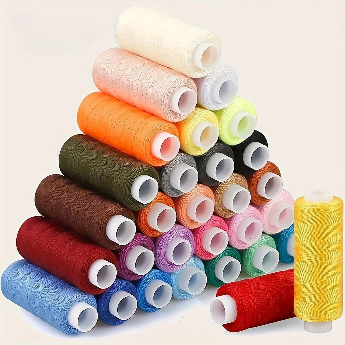 12 Pack Polyester Sewing Thread Set Vibrant Colorful Spools for Crafts - 1