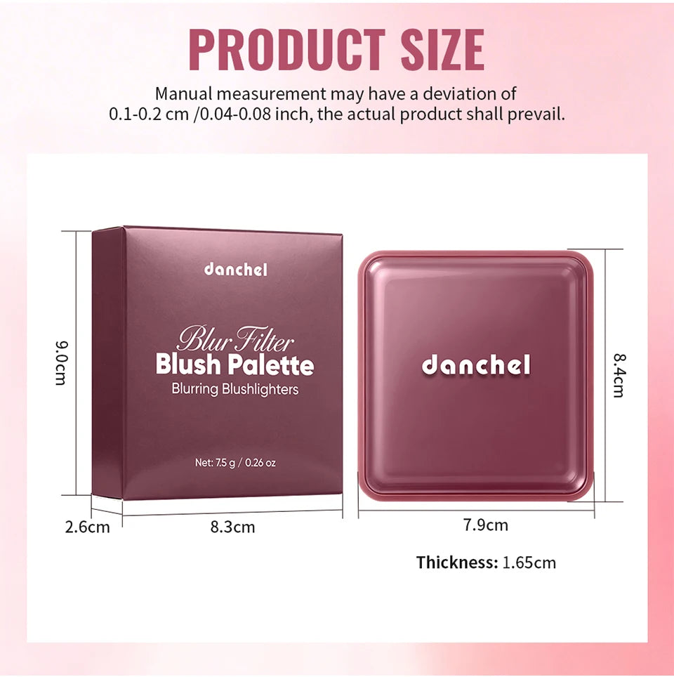4-Shade Matte and Shimmer Blush Palette for Radiant Cheek Makeup - 15