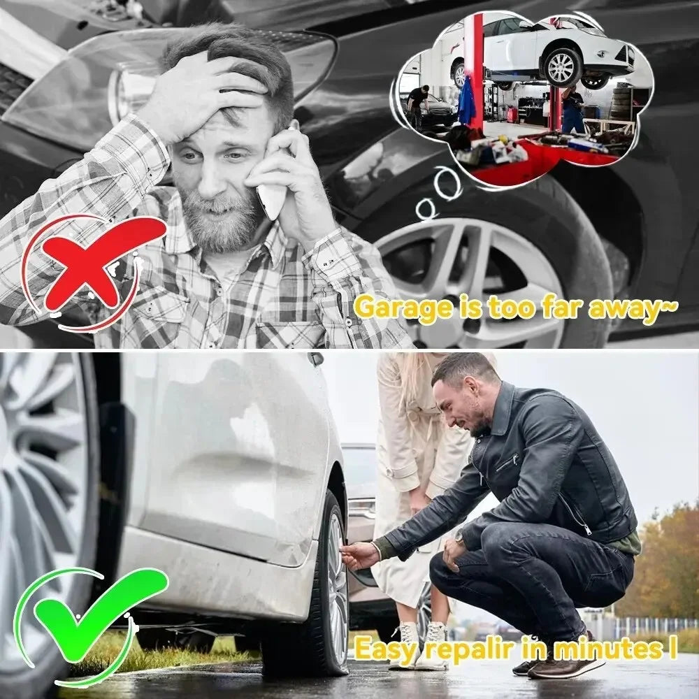 Emergency Tubeless Tire Repair Nail Kit for Car and Motorcycle