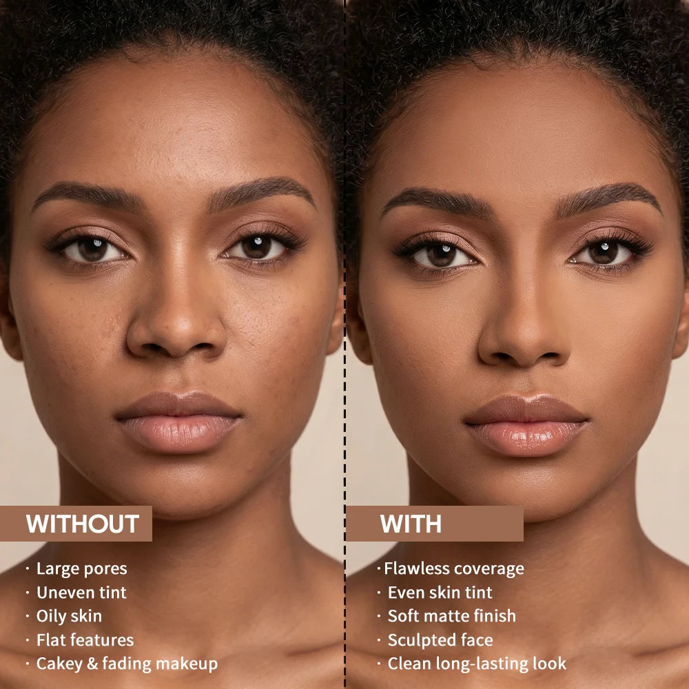 Matte Bronze Pressed Setting Powder for Facial Contouring