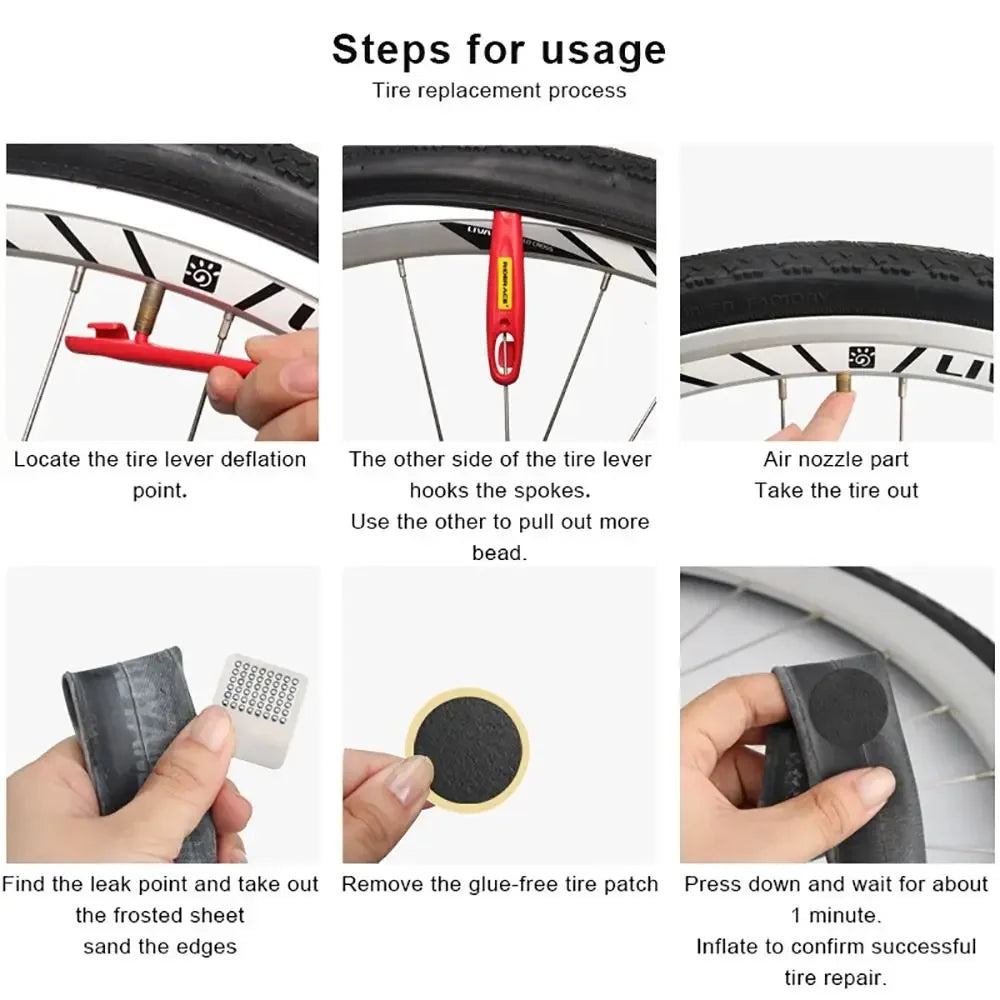 Self-Adhesive Bike Tire Repair Patch Kit - 3