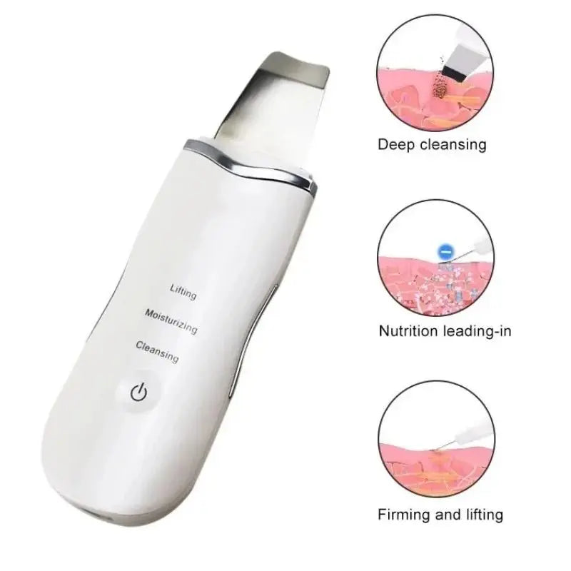 3-in-1 Ultrasonic Facial Skin Scrubber and Pore Cleaner