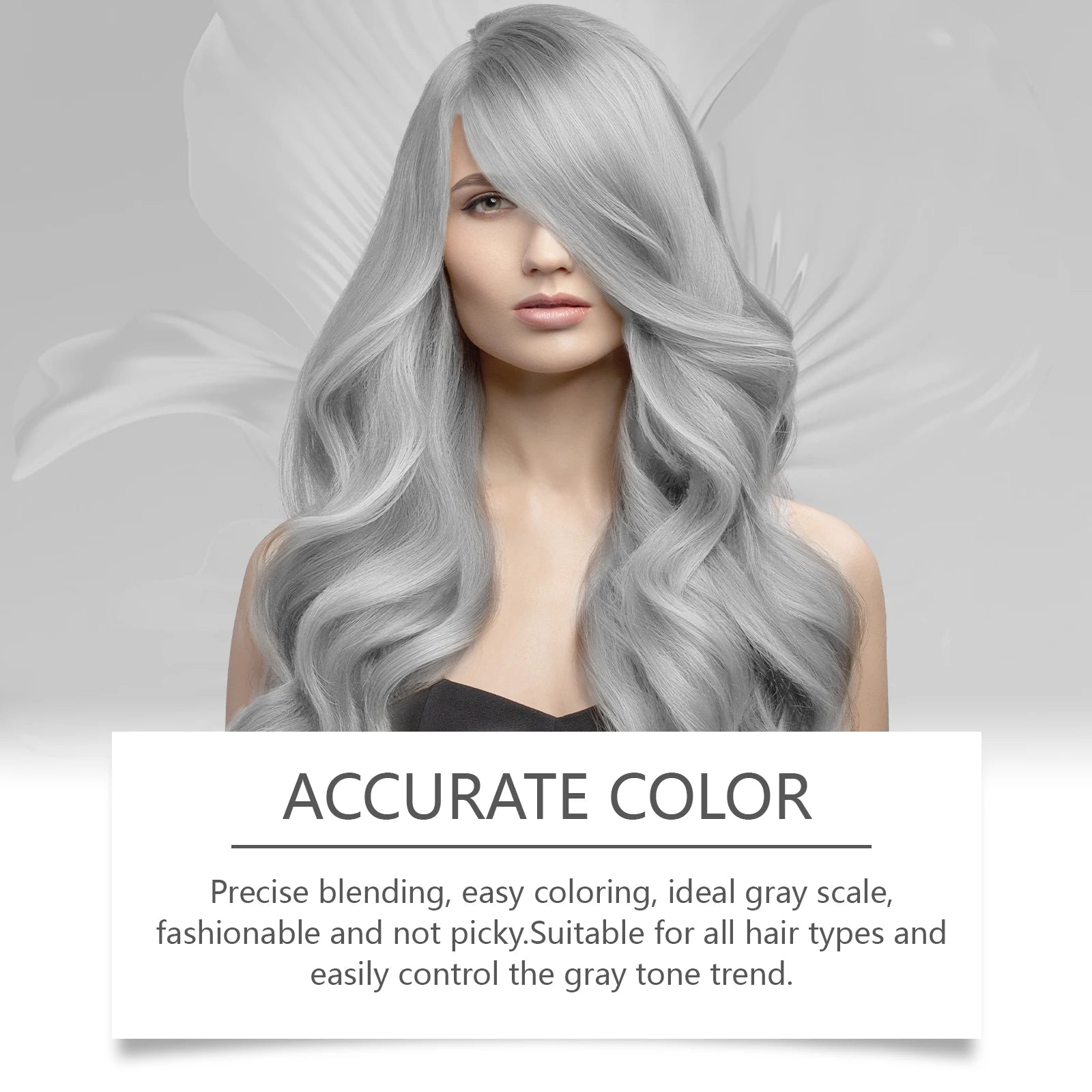 Permanent Silver Gray Hair Dye Cream - 10