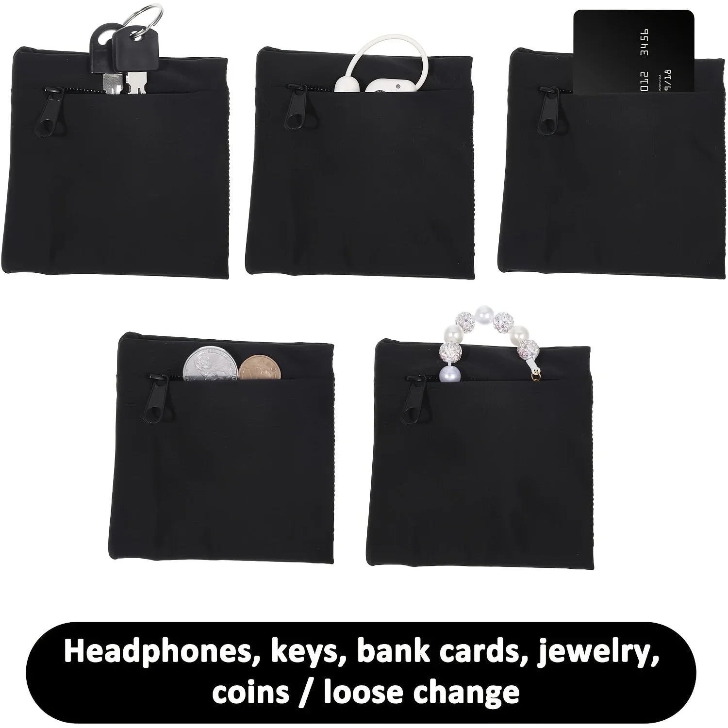 Zippered Wristband Storage Pouch for Running and Fitness - 5