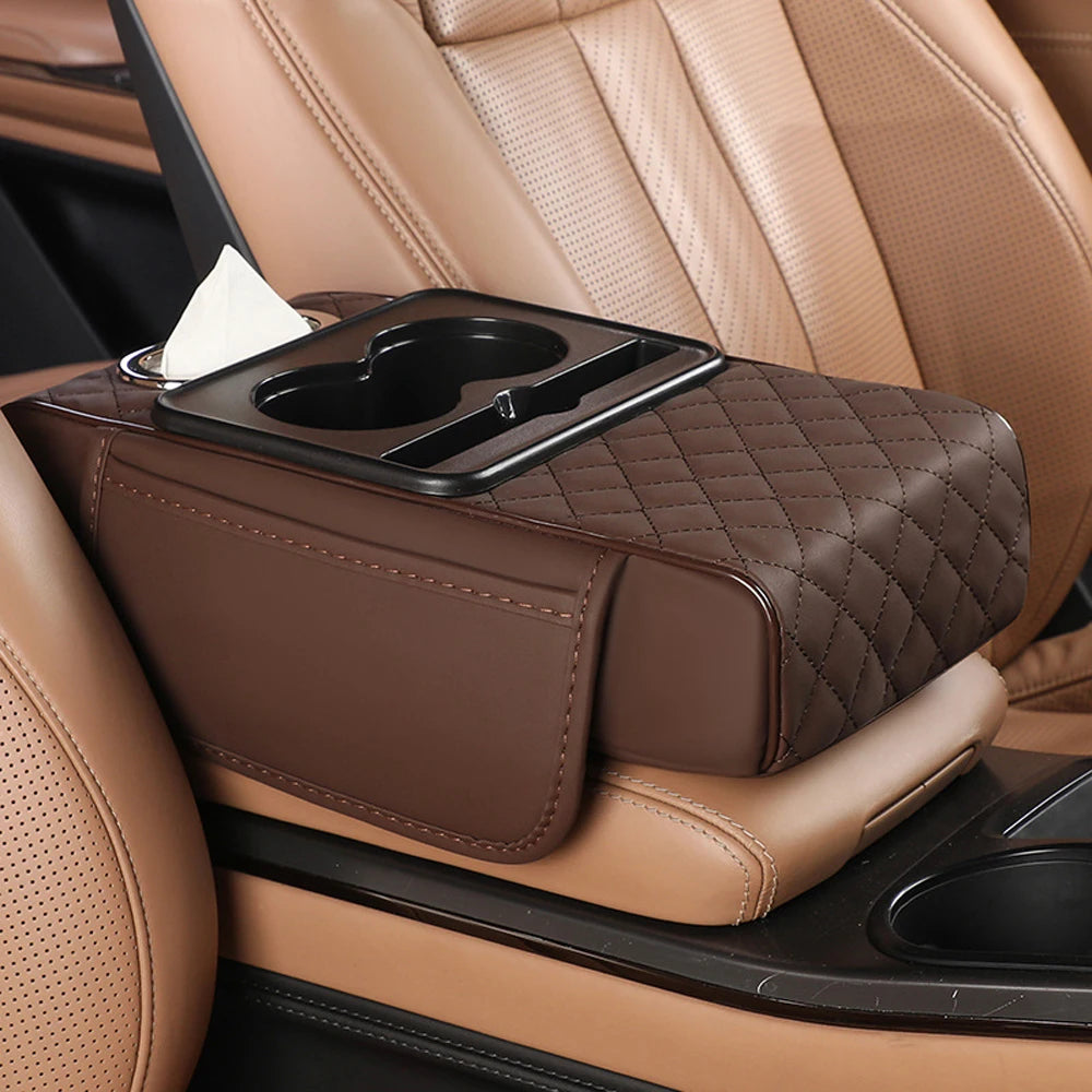 Multifunctional Car Armrest Organizer with Cup Holder and Storage
