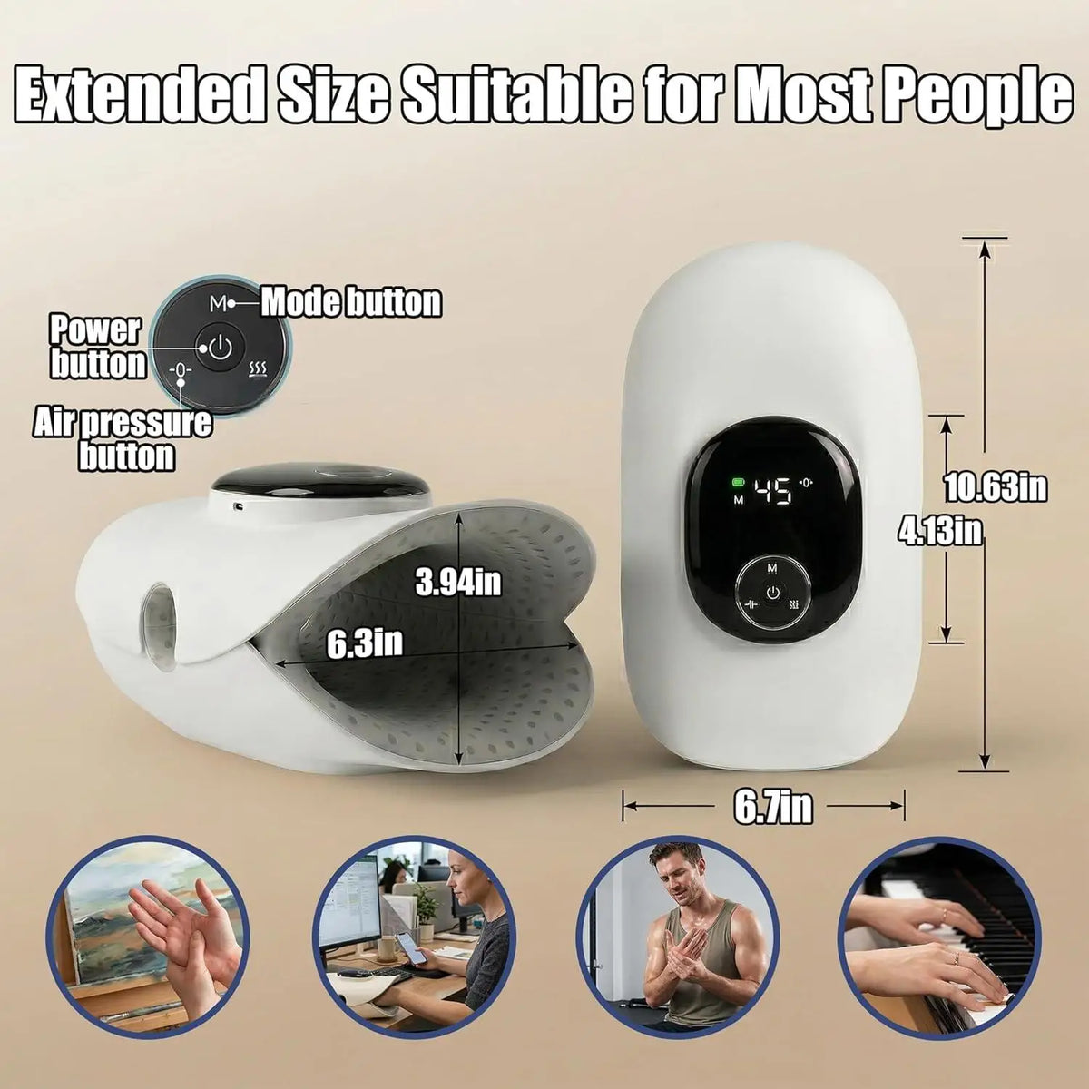Electric Hand and Finger Massager with Air Compression