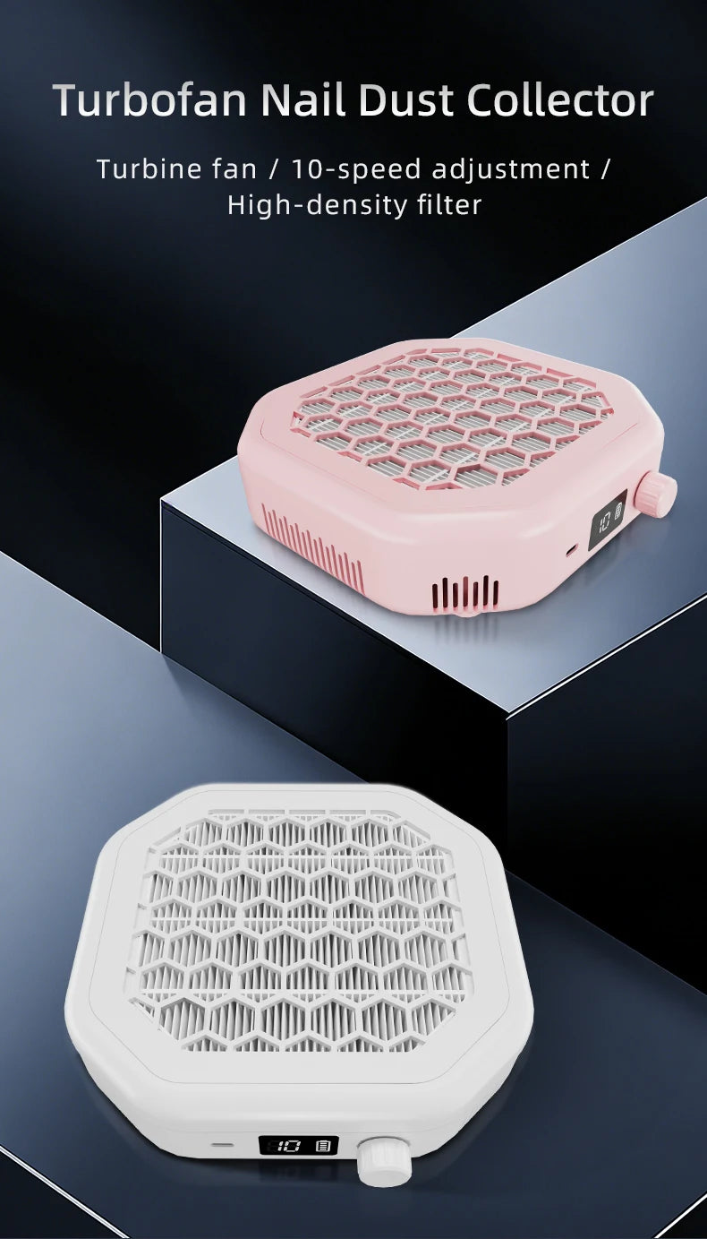 Cordless Rechargeable Nail Dust Collector with Powerful Suction - 7