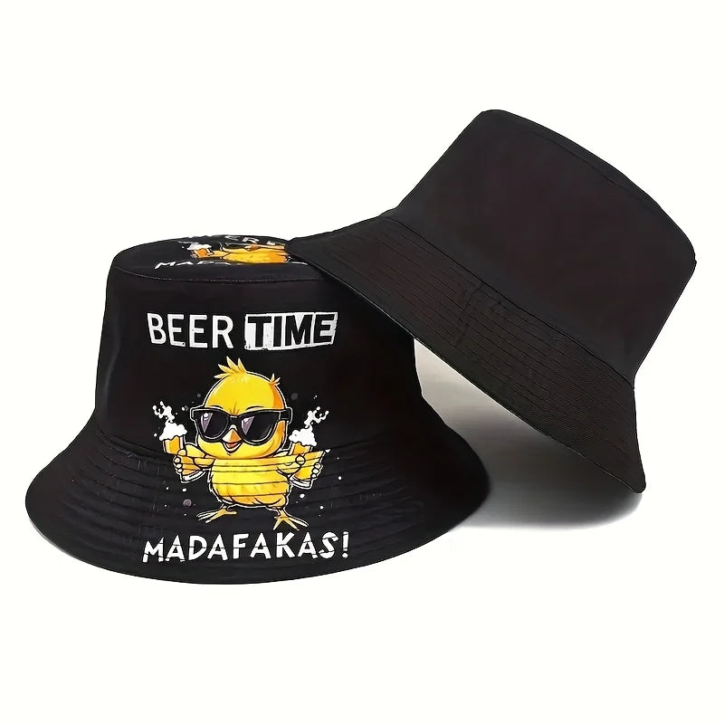 Reversible Duck Graphic Bucket Hat for Outdoor Casual Wear - 7