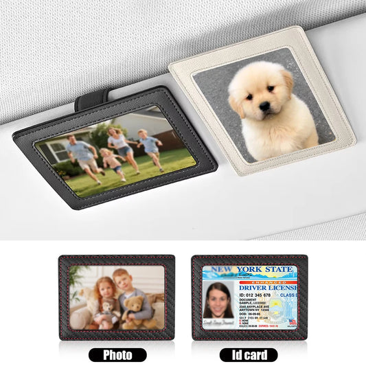 Car Sun Visor Photo Frame and ID Card Holder