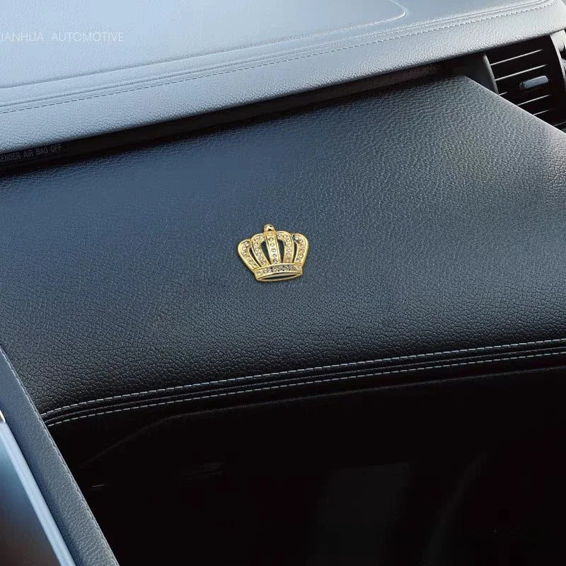 Decorative Crystal Crown Car Emblem Sticker