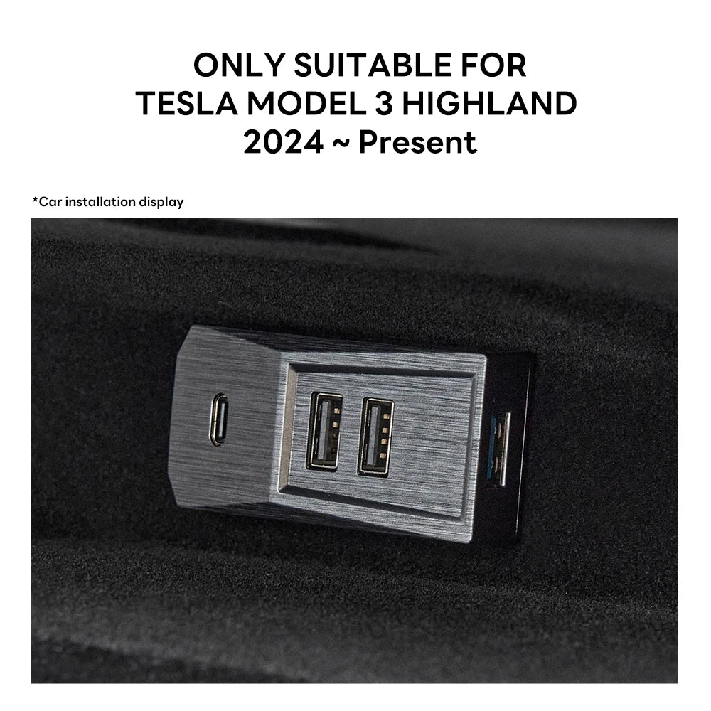 Glovebox USB Hub for Tesla Model 3 Highland and Model Y - 24