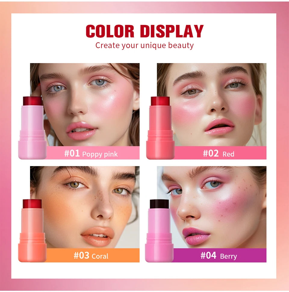 Cooling Water Jelly Blush Stick for Cheeks and Lips