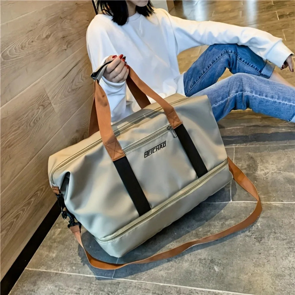 Large Capacity Travel Duffel Bag with Shoe Compartment
