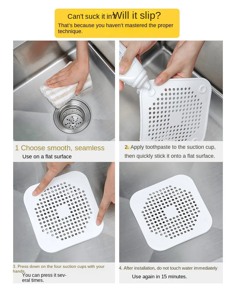 Silicone Suction Cup Shower and Sink Drain Hair Catcher - 15