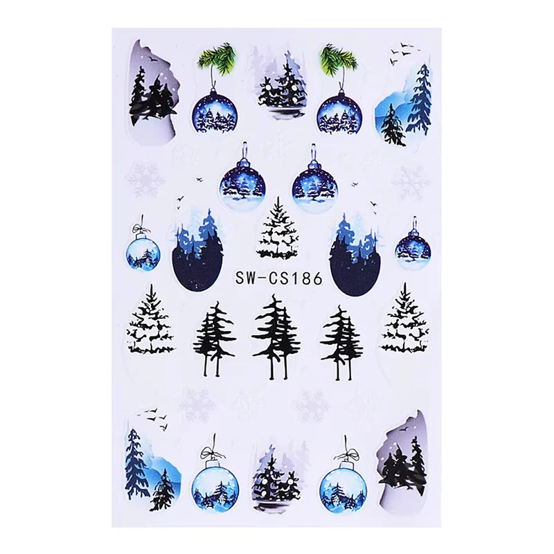 3D Christmas Cartoon Self-Adhesive Nail Art Decal Stickers