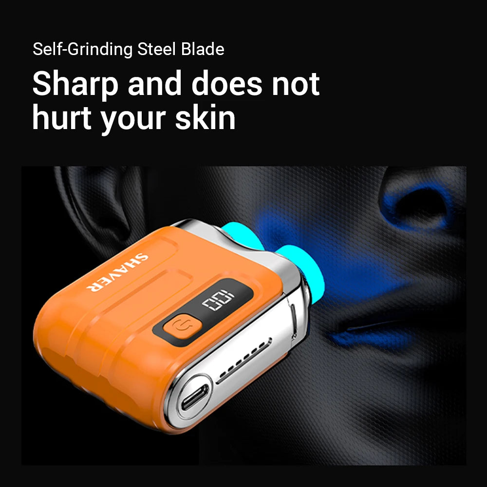 Portable Rechargeable Mini Electric Shaver with Digital Display - 12