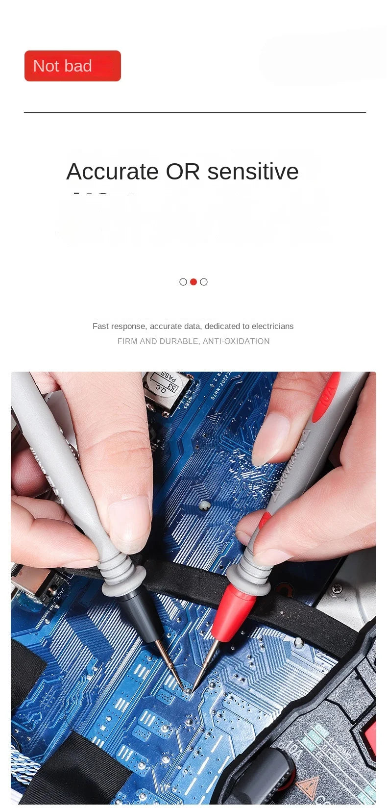 Digital Multimeter Needle Tip Probe Test Leads