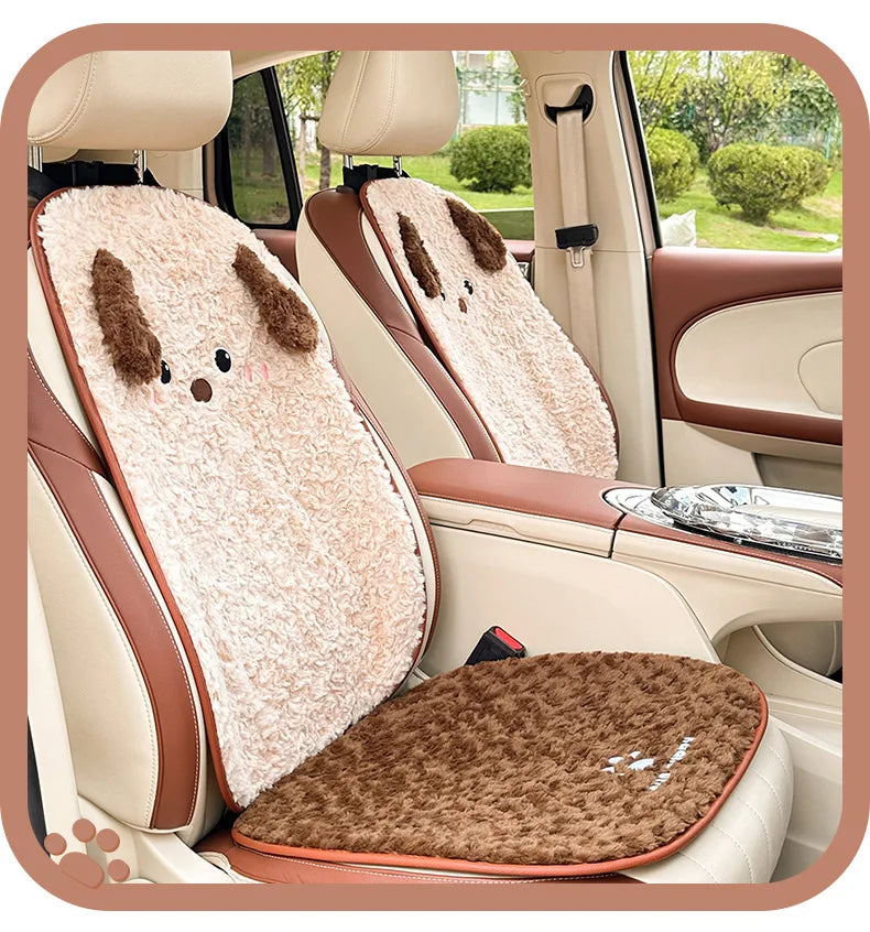 Cute Cartoon Animal Plush Car Seat Cushion and Pillow Set - 6