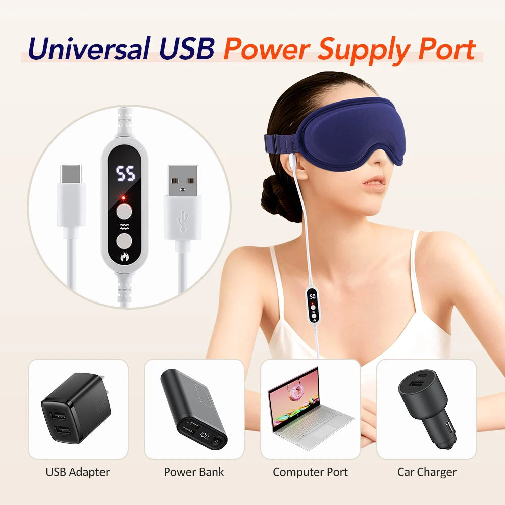 Heated 3D Eye Mask for Sleep and Stress Relief