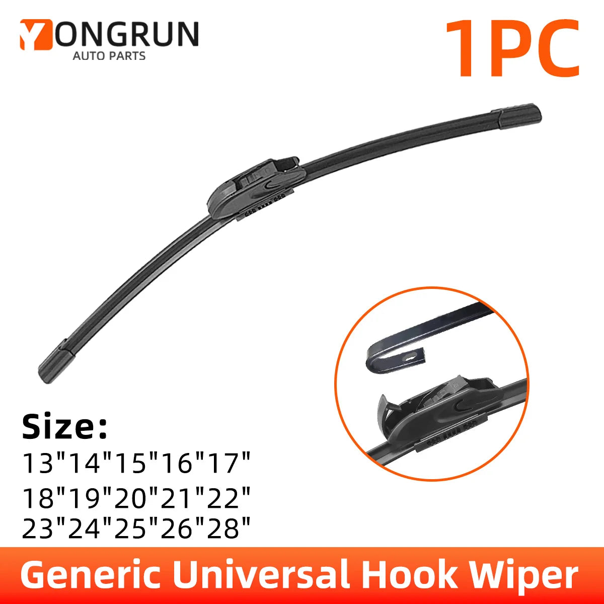 Universal J-Hook Car Windshield Wiper Blade - 1
