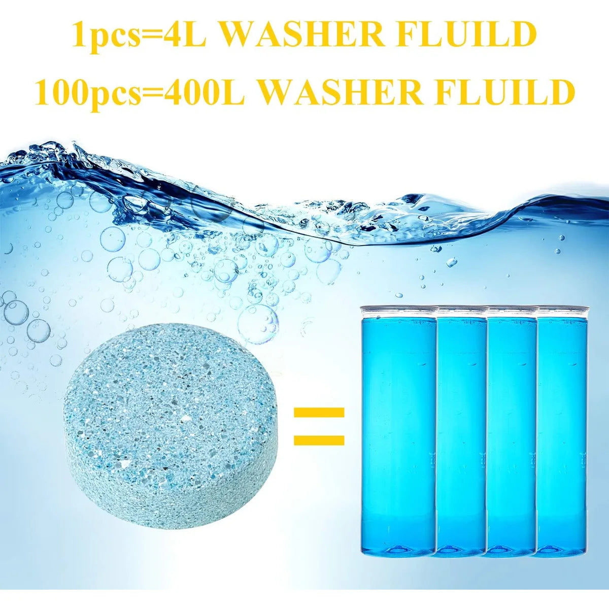 Concentrated Windshield Washer Fluid Tablets Glass Cleaning Effervescent - 3