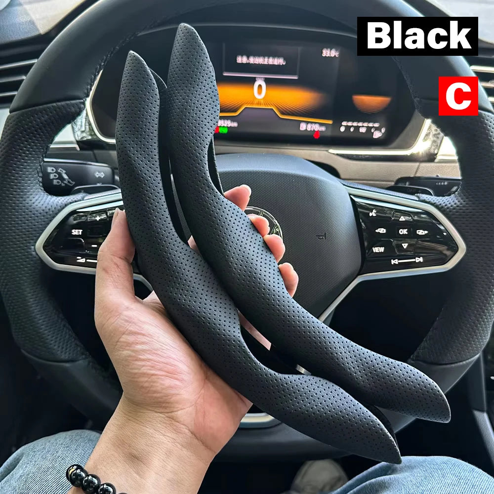Non-Slip Suede Steering Wheel Booster Cover - 14