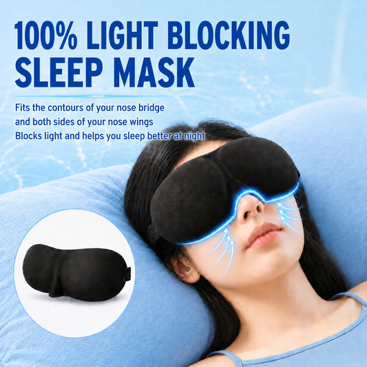 3D Contoured Memory Foam Sleep Mask for Travel and Deep Rest
