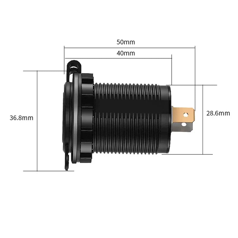 Dual USB Fast Car Charger Socket with Touch Switch - 5