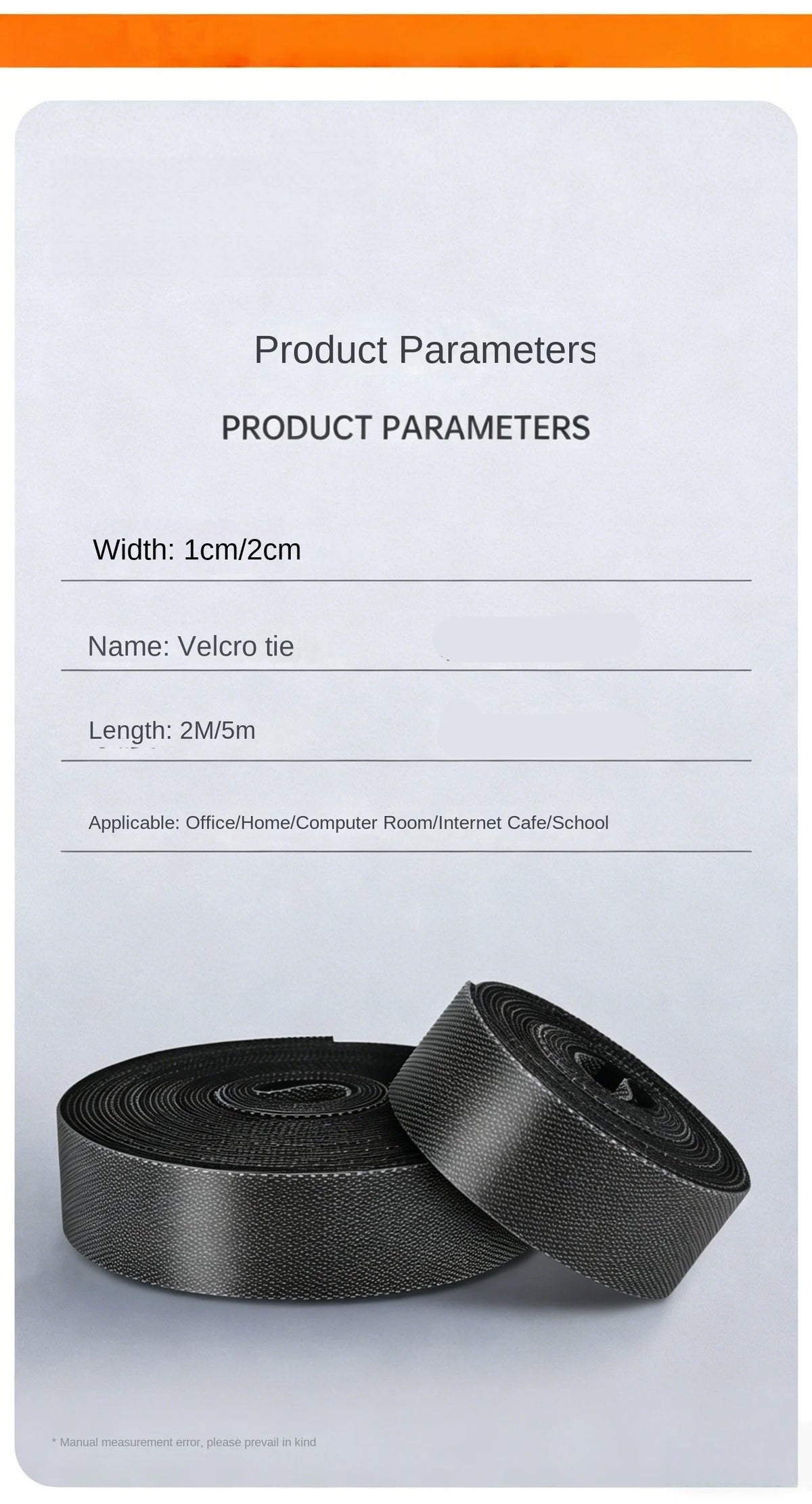 Adjustable Cable Organizer Ties Nylon Wire Management Strap Roll