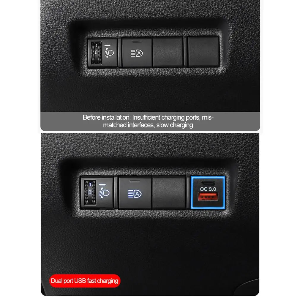 Dual Port Fast Car Charger for Toyota