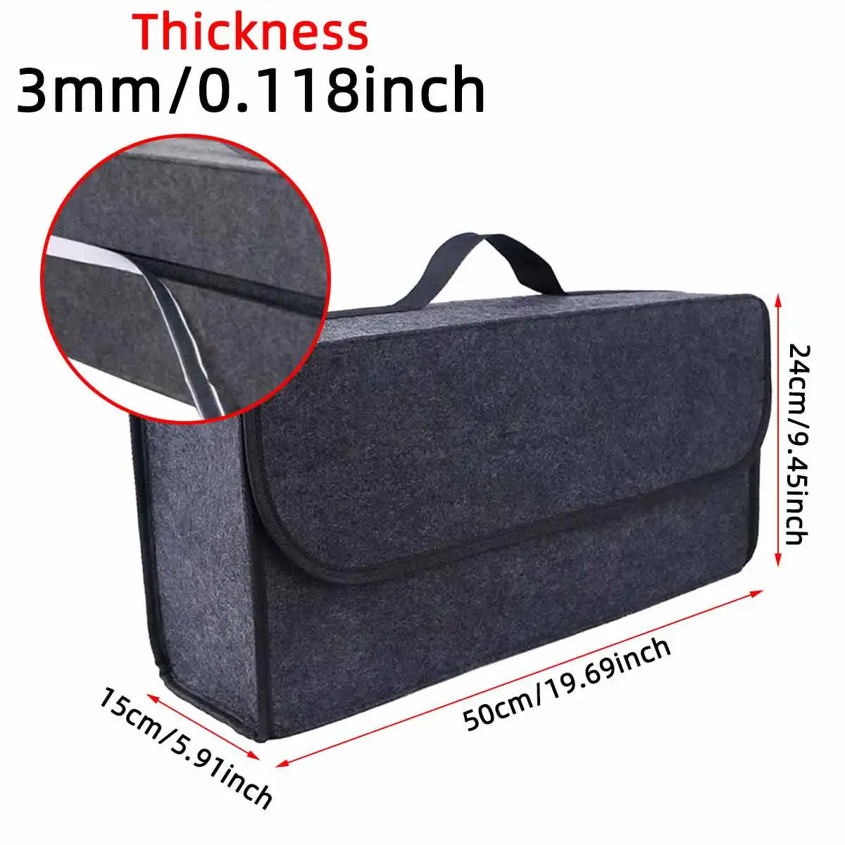 Foldable Felt Car Trunk Organizer and Storage Box - 15