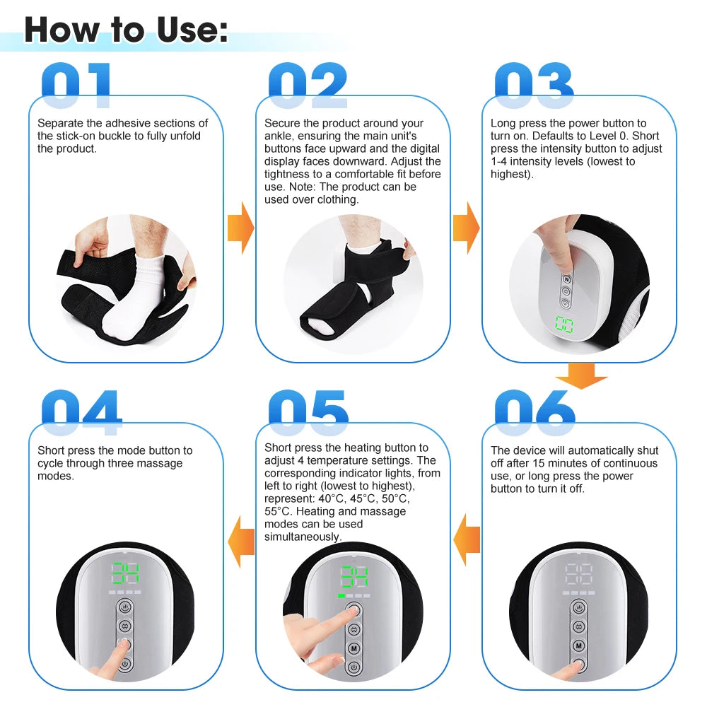 Wireless Heated Air Compression Foot and Ankle Massager