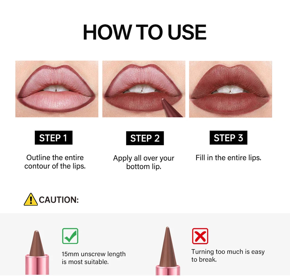 2-in-1 Long-Lasting Matte Lipstick and Lip Liner - 23